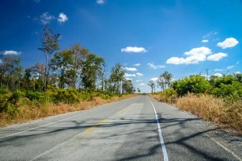 Empty paved road in southern Cambodia Stock Photos