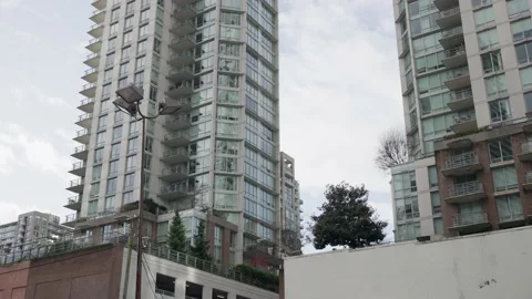 Empty pay parking due to pandamic in Vancouver Downtown, BC, Canada, Dec 2020 Stock-Footage 145735404