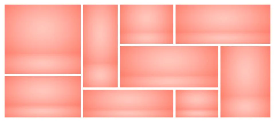 Empty peach studio abstract backgrounds with spotlight effect. Product showcase Stock Illustration