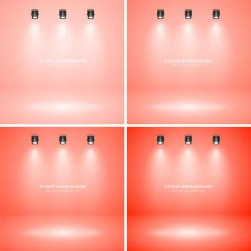 Empty peach studio abstract backgrounds with spotlight effect. Product showcase 스톡 일러스트