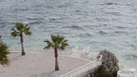 Empty Pebble sand beach Video stock 120767036