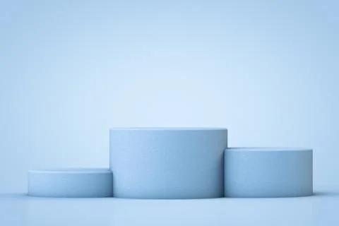 Empty pedestal in blue style. Stock Illustration