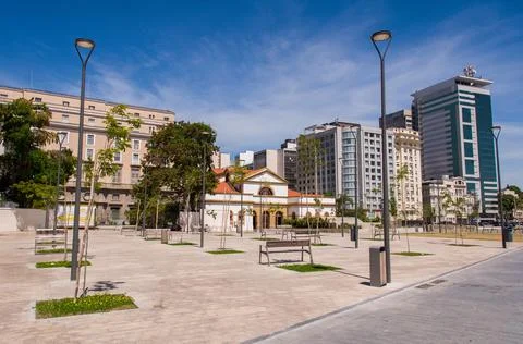 Empty Pedestrian Square in Rio de Janeiro 스톡 사진
