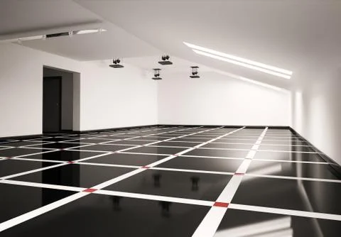 Empty penthouse interior 3d Stock Illustration