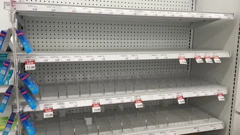 Empty pharmacy shelves Stock-Footage 225523058