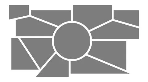 Empty photo collage template of 12 parts Stock Illustration