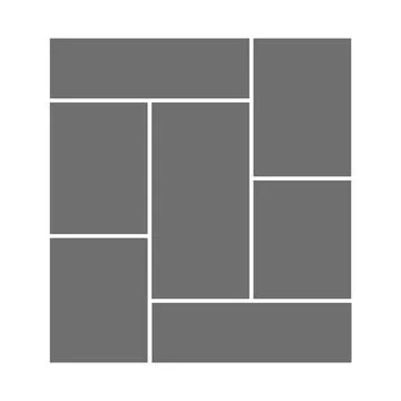 Empty photo collage template of 7 parts. Frames for photo. Collage concept... Illustrazione stock