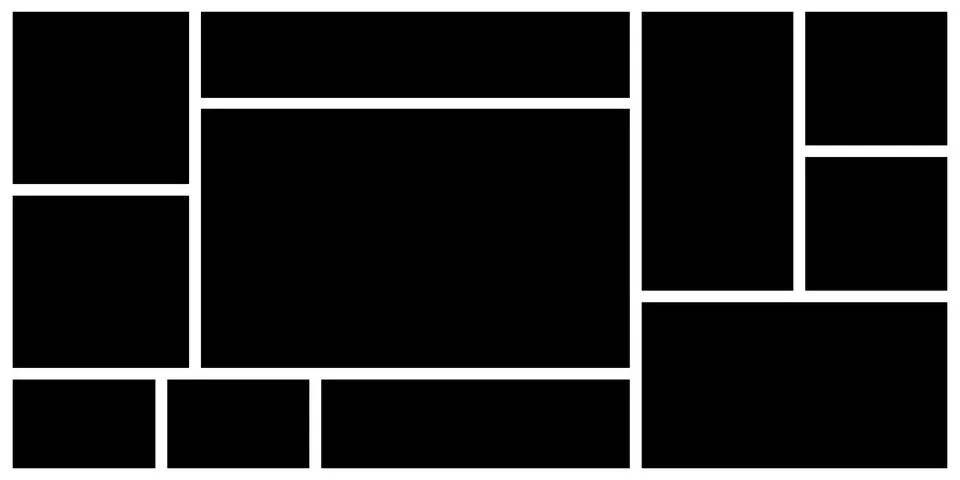 Empty photo collage template. Frames for photo. Collage concept. Stock Illustration