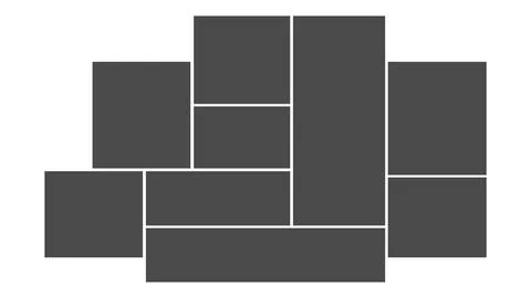 Empty photo collage template. Frames for photo. Collage concept. Illustrazione stock