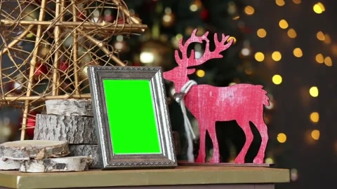 Empty photo frame in christmas interior 動画素材 99461032