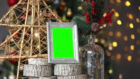 Empty photo frame in christmas interior 動画素材 99461227