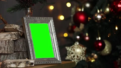 Empty photo frame in christmas interior 動画素材 99461447