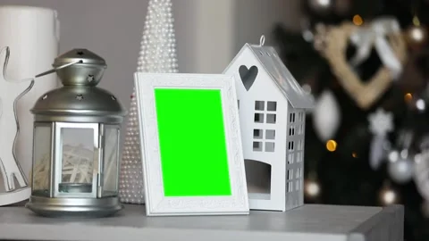 Empty photo frame in christmas interior 動画素材 99461918