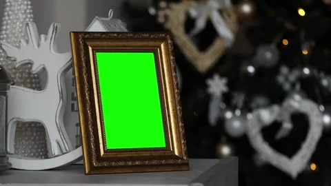 Empty photo frame in christmas interior 動画素材 99461983