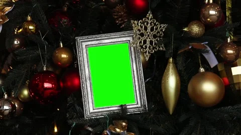 Empty photo frame in christmas interior 動画素材 99610011