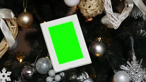 Empty photo frame in christmas interior 動画素材 99610529