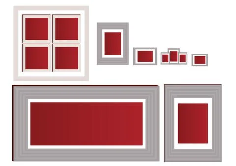 Empty photo frame collection with many size Stock Illustration