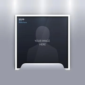 Empty photo frame on grey background. Stock Illustration