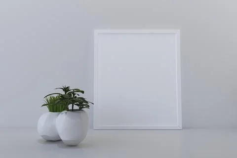 Empty Photo Frame Mockup Design Mockup Stock Illustration