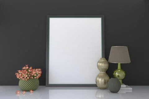 Empty Photo Frame Mockup Design Mockup Stock Illustration