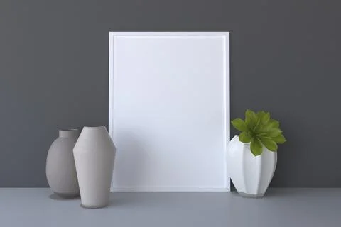 Empty Photo Frame Mockup Design Mockup Stock Illustration