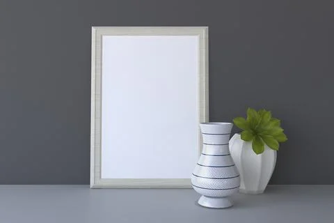 Empty Photo Frame Mockup Design Mockup Stock Illustration