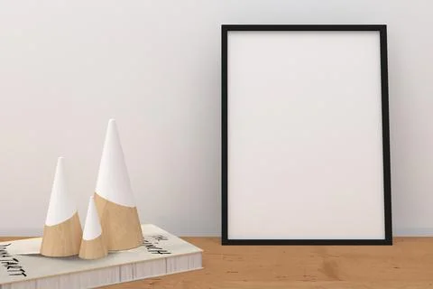 Empty Photo Frame Mockup Design Mockup Stock Illustration