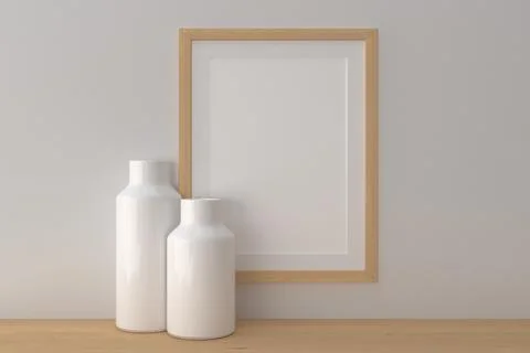 Empty Photo Frame Mockup Design Mockup Stock Illustration