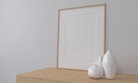 Empty Photo Frame Mockup Design Mockup Stock Illustration