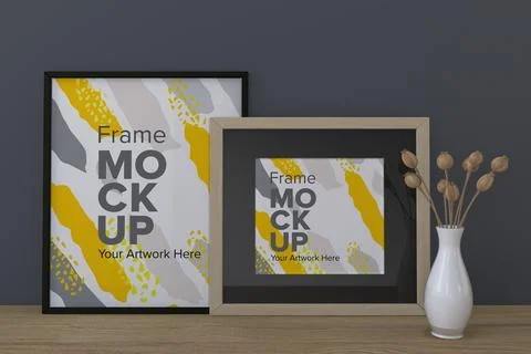Empty photo frame Mockup Design Stock Illustration