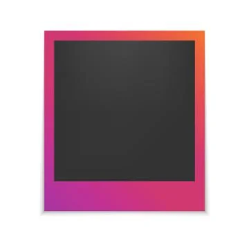 Empty photo frame with shadow. Template for photo, image. Social network phot Stock Illustration