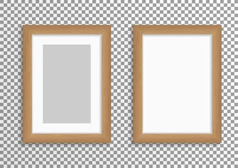 Empty photo frame template. Realistic  mockup on transparent background Stock Illustration