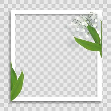 Empty Photo Frame Template with Spring Flowers for Media Post in Social Netwo イラスト素材