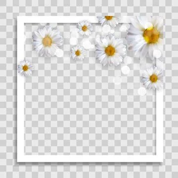 Empty Photo Frame Template with Spring Flowers for Media Post  in Social Netw イラスト素材