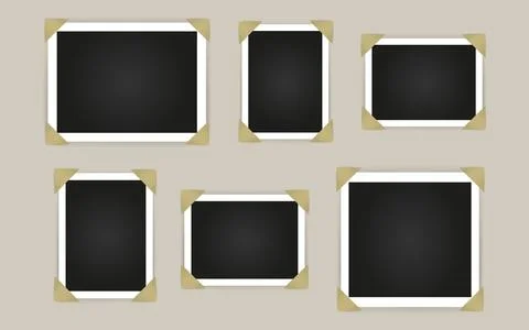 Empty photo frames isolated on white background. Vector illustration. 스톡 일러스트