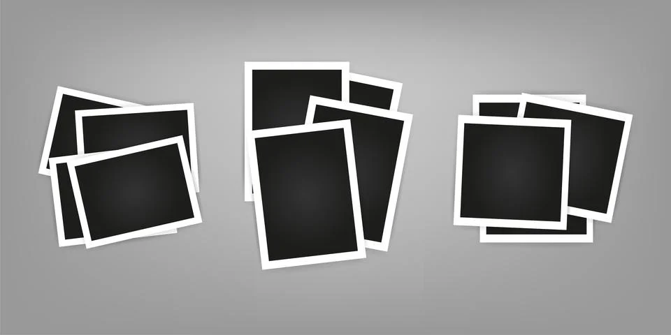 Empty photo frames isolated on white background. Vector illustration. Illustrazione stock