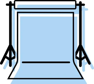 Empty photo studio background stand line art Illustrazione stock