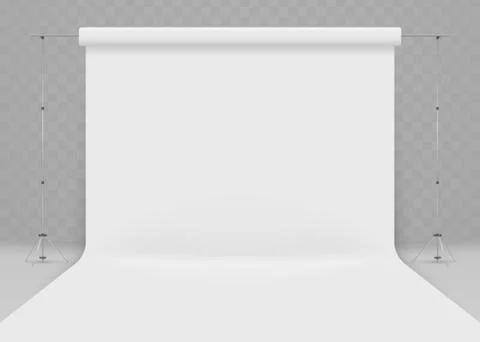 Empty photo studio. Realistic 3D template mock up. isolated on transparent ba Stock Illustration