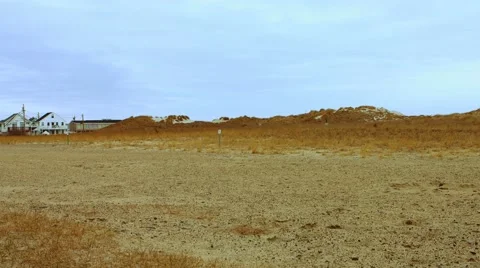 Empty Picnic Area at the Beach During The Winter Video stock 45372066