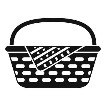 Empty picnic basket with checkered blanket for outdoor lunch Stock Illustration