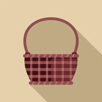 Empty picnic basket with gingham pattern waiting to be filled Illustrazione stock