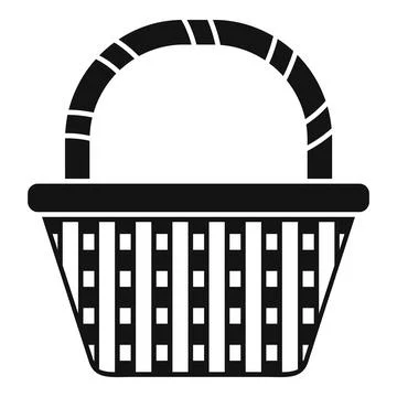 Empty picnic basket icon representing outdoor dining Stock Illustration