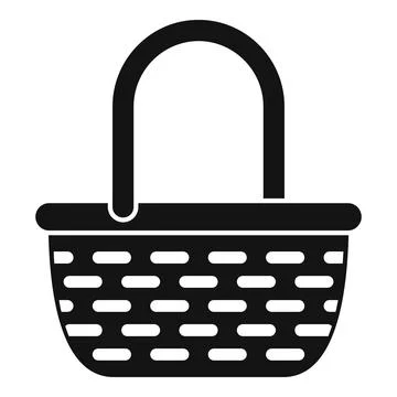 Empty picnic basket icon representing outdoor dining Stock Illustration