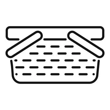 Empty picnic basket icon representing outdoor dining Stock Illustration