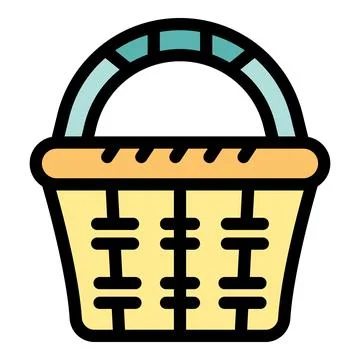 Empty picnic basket icon representing outdoor dining and recreation Illustrazione stock
