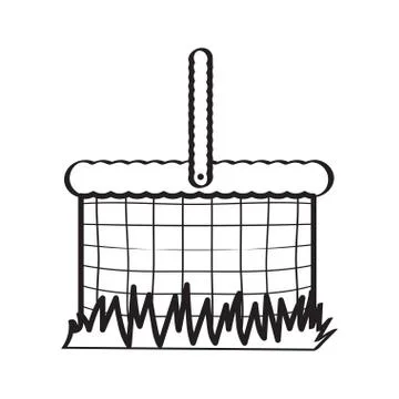 Empty picnic basket sketch Stock Illustration