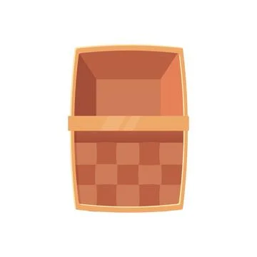 Empty picnic basket, top view. vector illustration on white background 스톡 일러스트