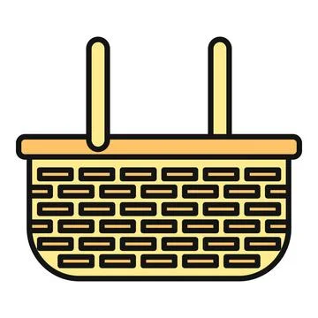 Empty picnic basket vector illustration for outdoor events Stock Illustration