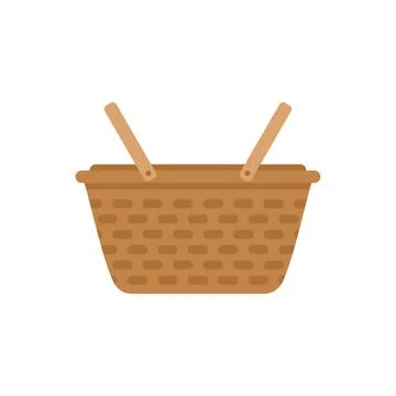 Empty picnic basket waiting to be filled for outing Stock Illustration