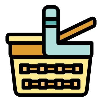 Empty picnic basket waiting to be filled with tasty treats Stock Illustration